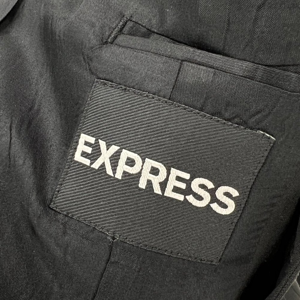 Express Men's Casual Two Button Solid Black Suit … - image 6